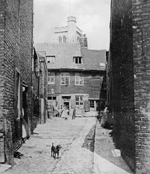 Straßenszene im viktorianischen London
